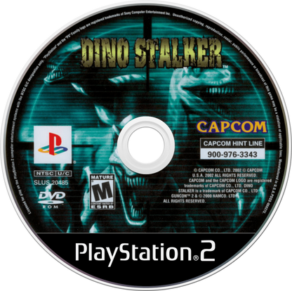Dino Stalker PlayStation 2 PS2 retro video game light gun shooter disc (2002)