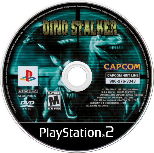 Dino Stalker PlayStation 2 PS2 retro video game light gun shooter disc (2002)