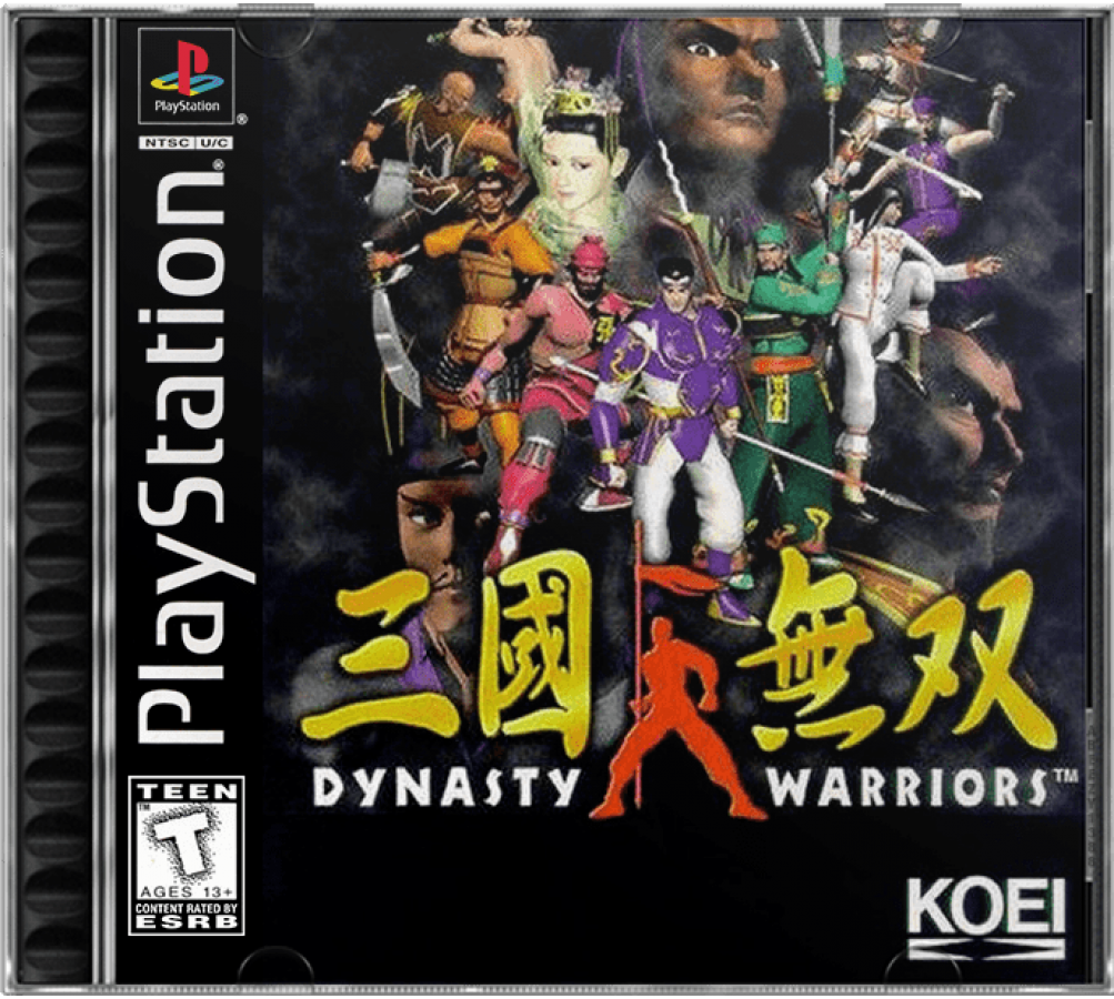 Dynasty Warriors PlayStation 1 PS1 fighting action video game featuring intense one-on-one martial arts battles powerful attacks weapon-based combat strategic fighting mechanics challenging opponents and classic PlayStation 1 cover art
