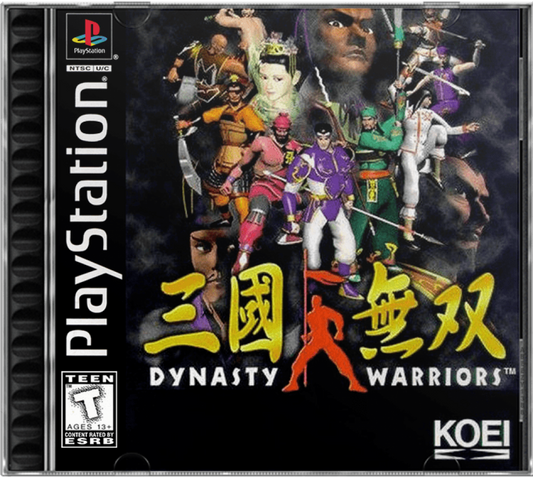 Dynasty Warriors PlayStation 1 PS1 fighting action video game featuring intense one-on-one martial arts battles powerful attacks weapon-based combat strategic fighting mechanics challenging opponents and classic PlayStation 1 cover art