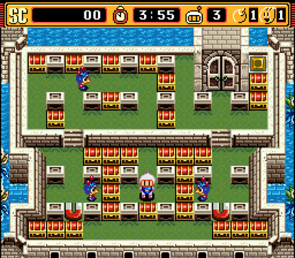 Super Bomberman 2 Super Nintendo SNES action puzzle game multiplayer party game bomb placing maze battles Hudson Soft classic Bomberman series competitive gameplay retro 16 bit gaming Super Nintendo Entertainment System software video game title gameplay