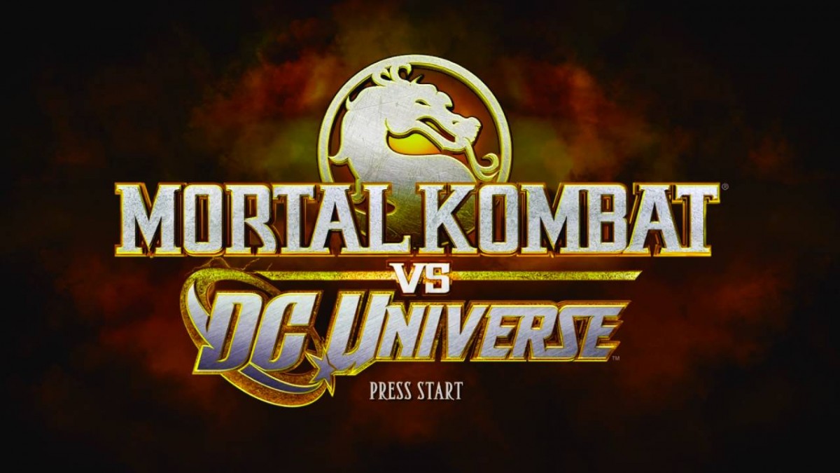 Mortal Kombat vs. DC Universe title screen for PlayStation 3 (PS3) video game
