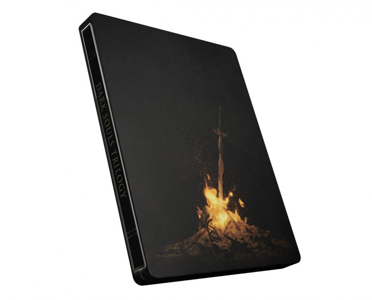 Dark Souls Trilogy Steelbook PS4 action role-playing video game cover art.