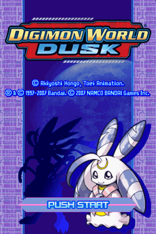 LocalID_19625 Digimon World: Dusk start screen for Nintendo DS (DS) monster-raising RPG adventure video game