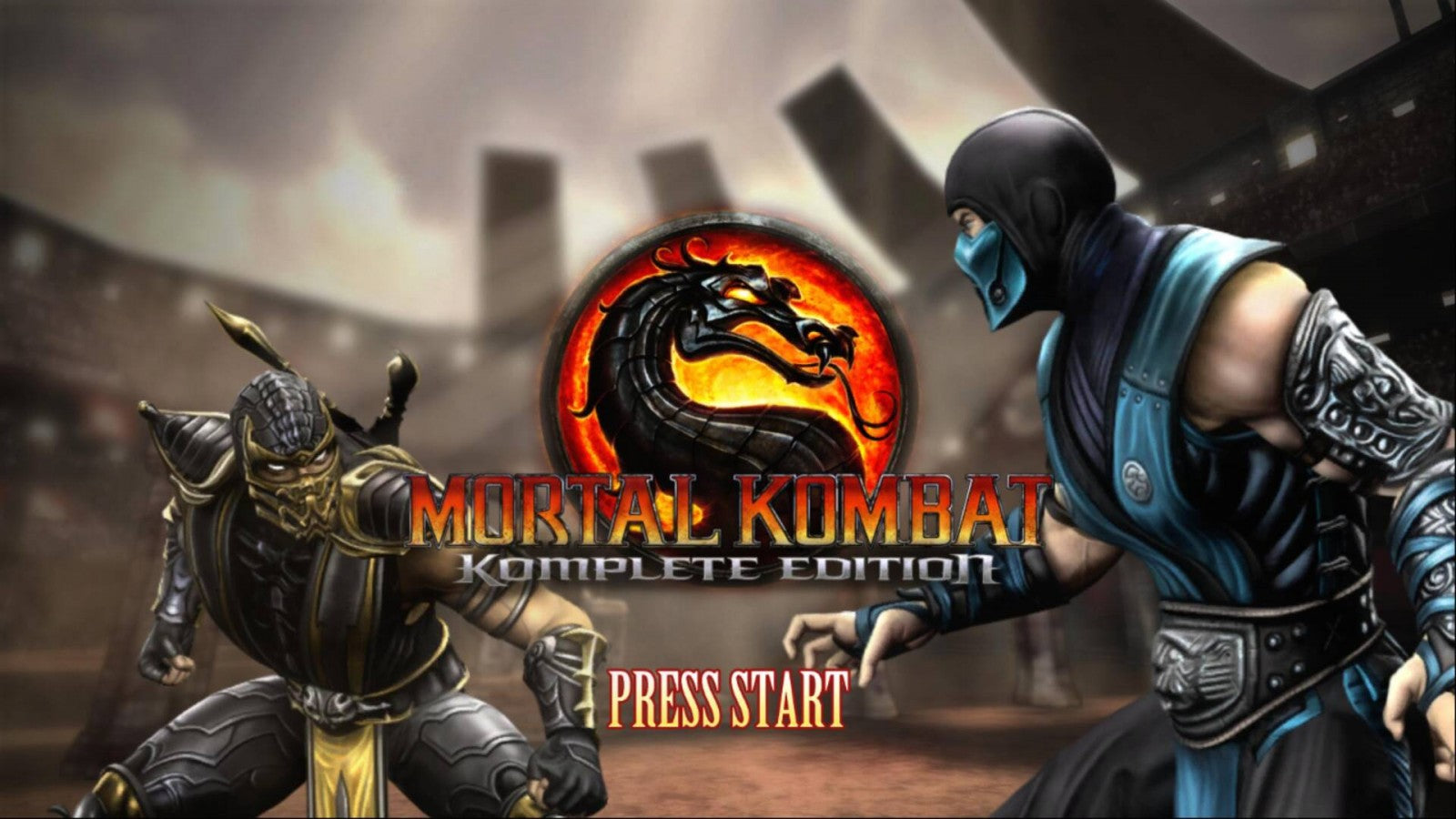 Mortal Kombat start screen for Xbox 360 (X360) fighting video game