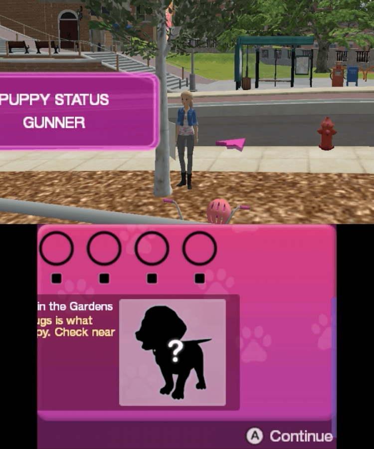 Barbie and Her Sisters: Puppy Rescue gameplay for Nintendo 3DS (3DS) adventure simulation video game