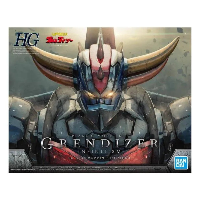 Grendizer (Infinitism Ver.) HG 1/144 Model Kit – Bandai Hobby High Grade 1/144 scale plastic model kit from Mazinger Z Infinitism series featuring modernized Grendizer design with dynamic box art 