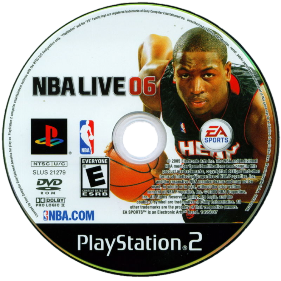 NBA Live 06 PlayStation 2 PS2 video game, basketball sports simulation, realistic NBA gameplay, franchise and multiplayer modes disc