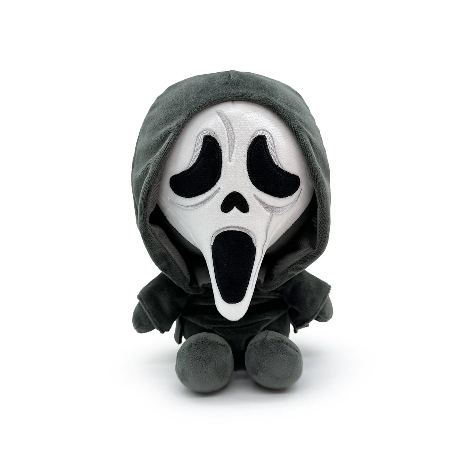 Ghost Face 9 inch plush toy featuring iconic horror movie character design soft stuffed collectible officially licensed Scream merchandise and spooky display plush for fans