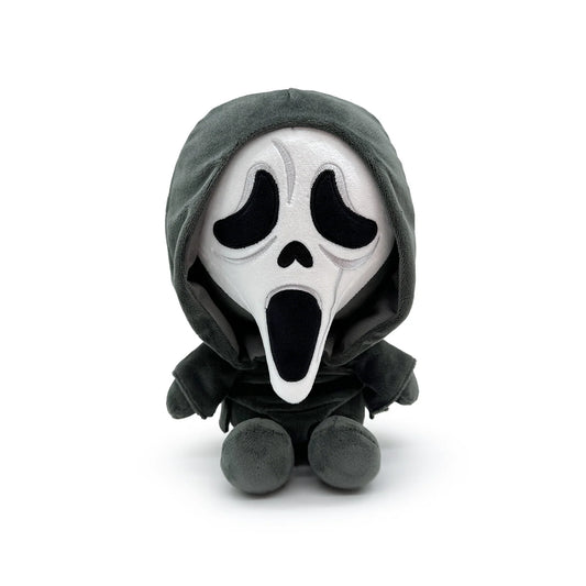 Ghost Face 9 inch plush toy featuring iconic horror movie character design soft stuffed collectible officially licensed Scream merchandise and spooky display plush for fans