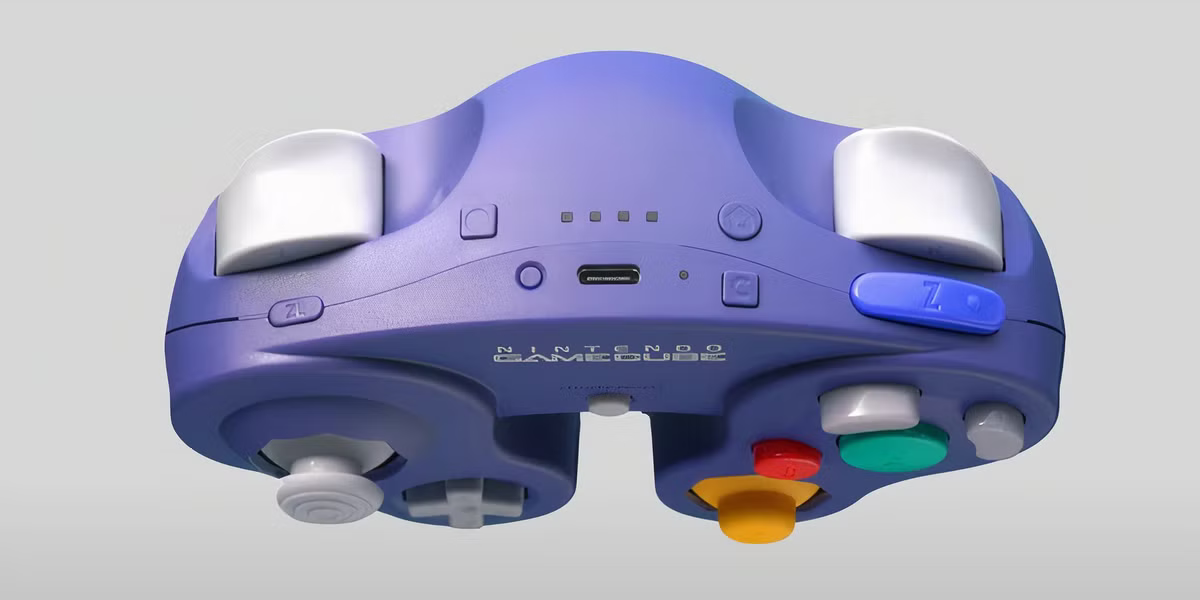 Nintendo Switch Wireless GameCube Controller for Nintendo Switch NS gaming featuring classic GameCube controller design wireless connectivity ergonomic button layout analog sticks responsive triggers rumble support and compatibility with supported Nintendo Switch games for retro style gaming and multiplayer gameplay collectible gaming accessory appeal top