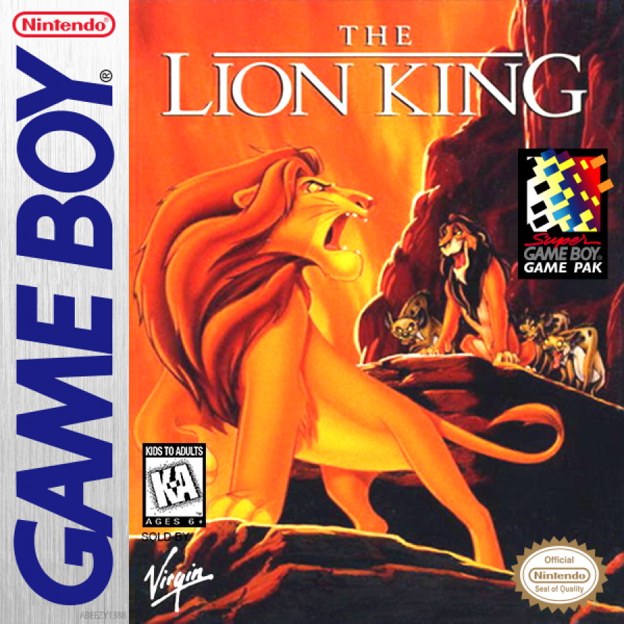 The Lion King cover art for Game Boy (GB) video game