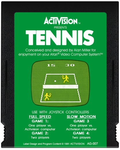 Tennis cartridge for Atari 2600 (2600) video game 