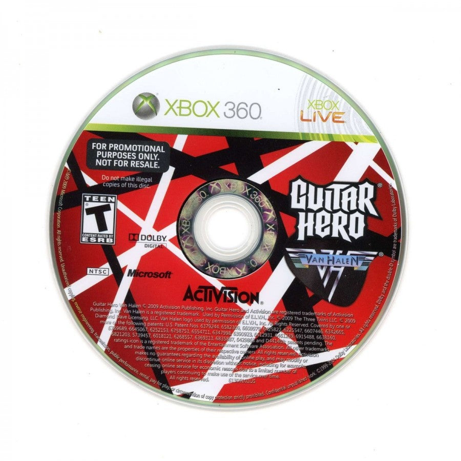 Guitar Hero: Van Halen disc for Xbox 360 (X360) music rhythm video game