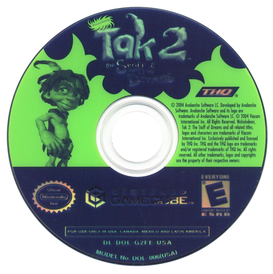 Tak 2 The Staff of Dreams Nintendo GameCube for retro video game enthusiasts featuring action platforming gameplay fantasy adventure missions magical abilities exploration based levels puzzle solving mechanics and collectible gaming appeal disc