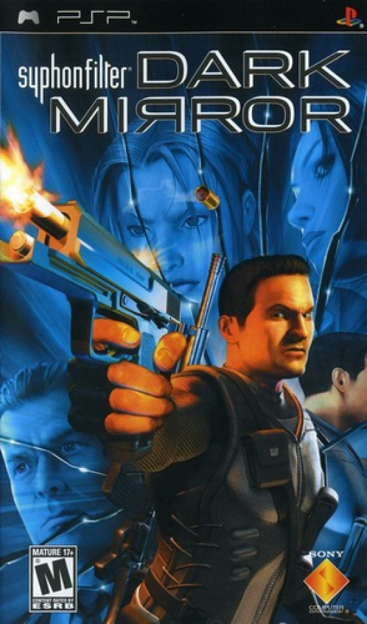 Syphon Filter Dark Mirror cover art for Playstation Portable (PSP) video game.