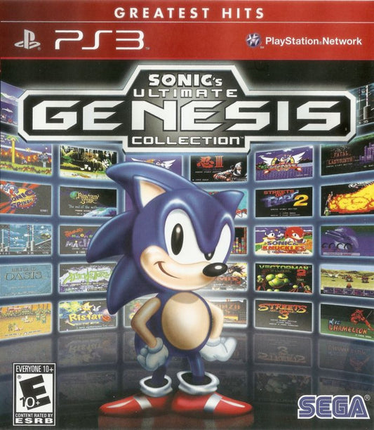 Sonic's Ultimate Genesis Collection [Greatest Hits] cover art for PlayStation 3 video game. 