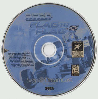 Flag to Flag game for the Sega Dreamcast featuring motorcycle racing simulation gameplay with realistic physics track racing modes time trials and competitive races focused on high speed two wheeled motorsport competition disc