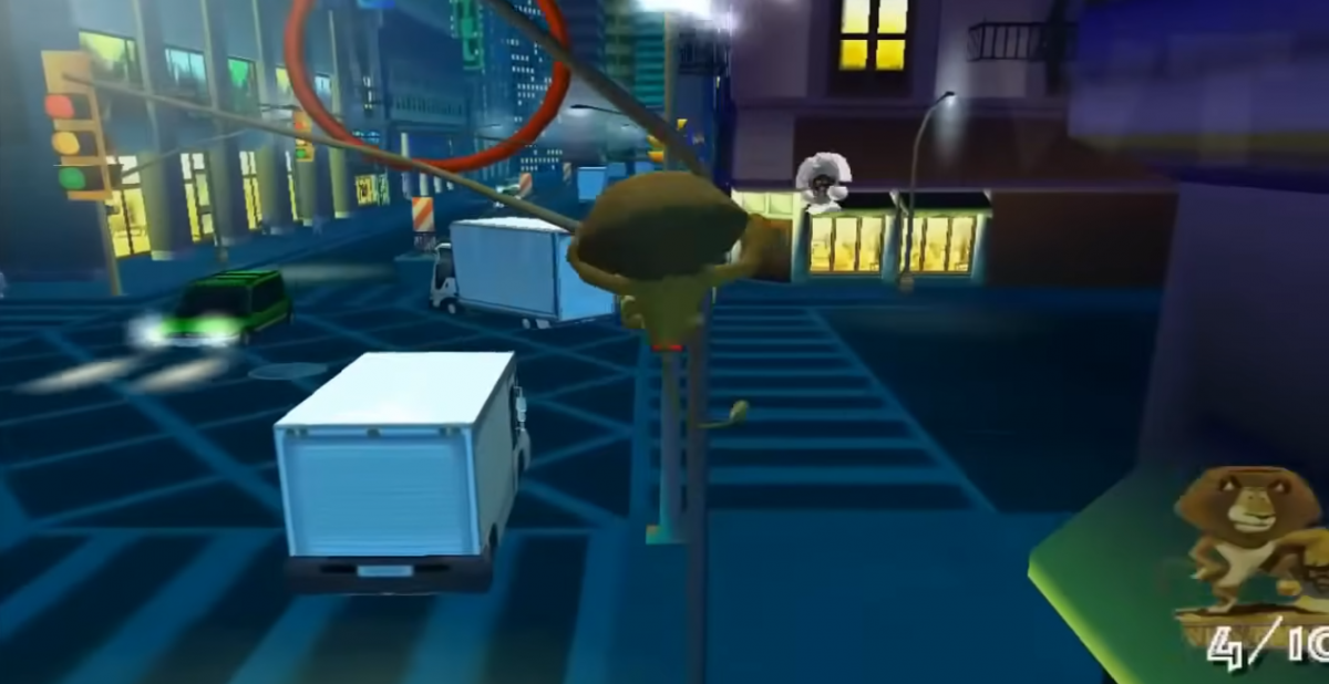 Madagascar Xbox action-adventure video game based on the DreamWorks animated film starring Alex the Lion Marty the Zebra Melman the Giraffe Gloria the Hippo and the penguins jungle safari levels New York zoo escape island survival cooperative gameplay character swapping platforming puzzle solving movie voice actors licensed tie-in gameplay screenshot