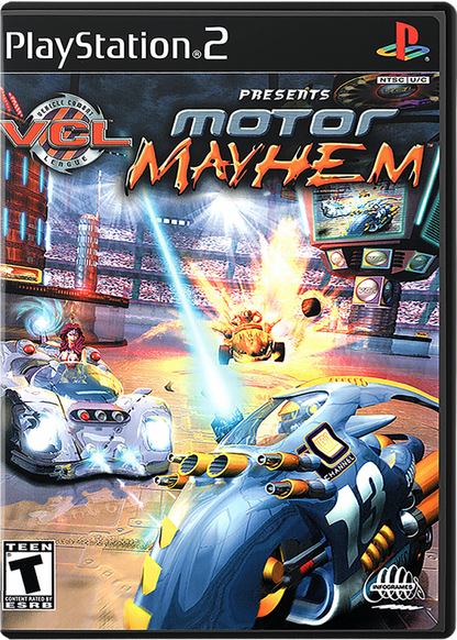 Motor Mayhem – PlayStation 2 (PS2) vehicular combat racing video game cover art