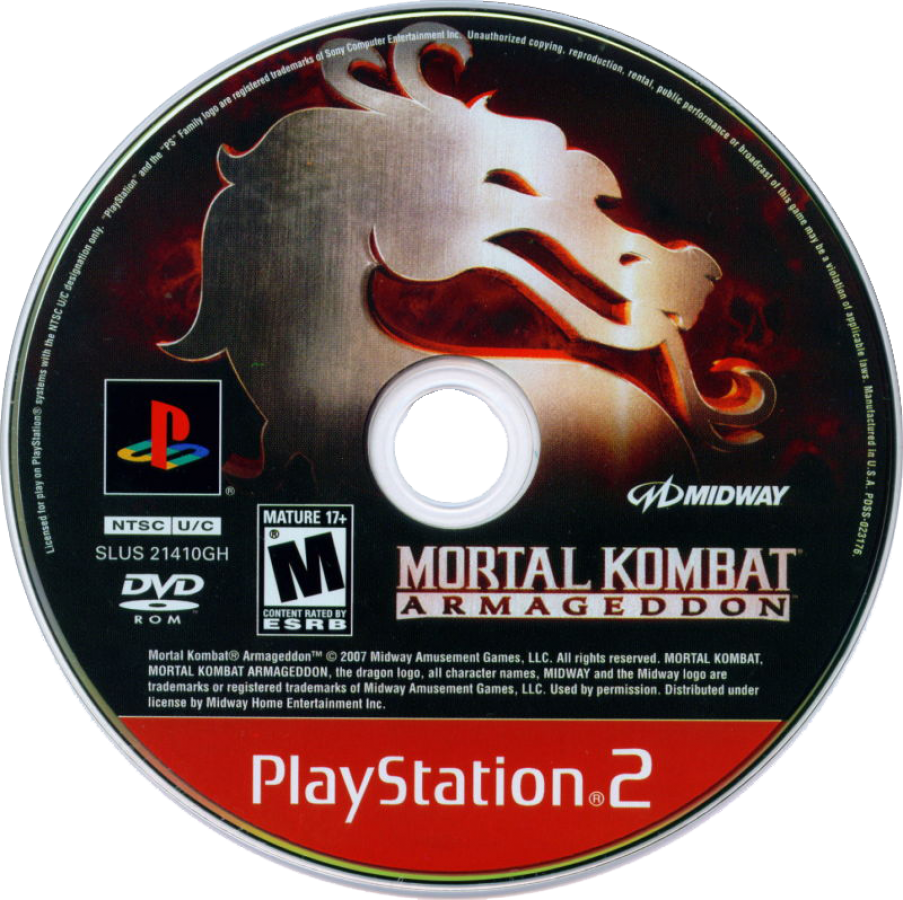 Mortal Kombat Armageddon Greatest Hits PlayStation 2 (PS2) fighting video game disc