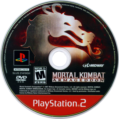 Mortal Kombat Armageddon Greatest Hits PlayStation 2 (PS2) fighting video game disc