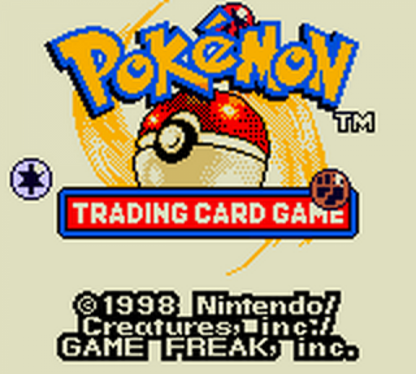 Pokemon Trading Card Game Game Boy Color GBC handheld strategy video game collectible card battling based on the physical card game main menu title screen