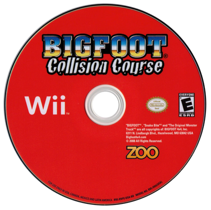 Bigfoot: Collision Course disc for Nintendo Wii (Wii) video game 