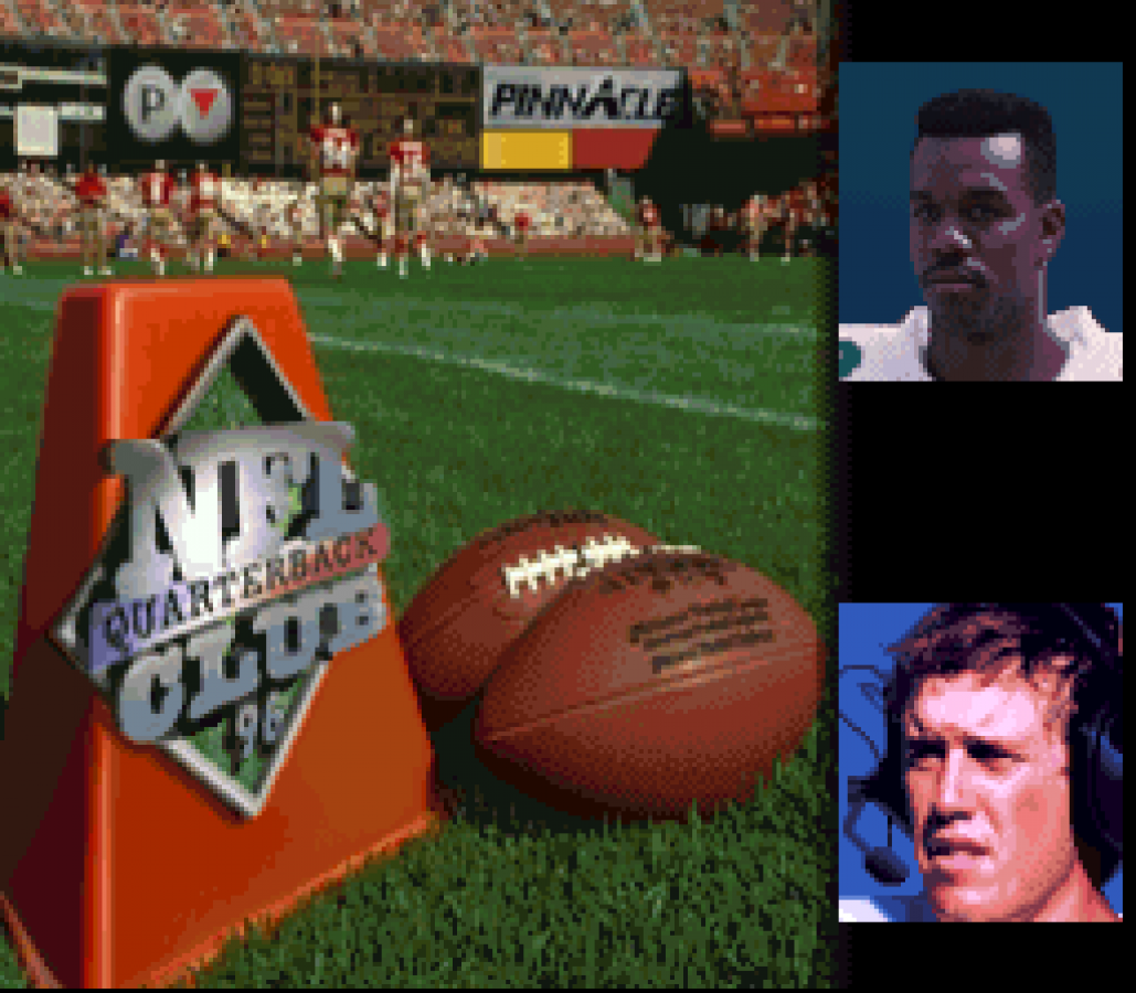 NFL Quarterback Club 96 title screen for Super Nintendo Entertainment System (SNES) video game