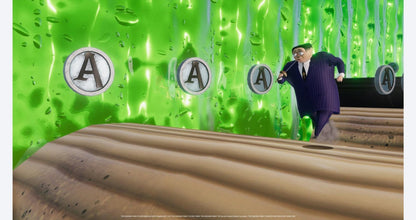 The Addams Family Mansion Mayhem  Nintendo Switch for family friendly action adventure video game fans featuring Gomez Morticia Wednesday and Pugsley spooky mansion exploration cooperative multiplayer platforming challenges puzzle solving colorful environments and classic Addams Family characters collectible gaming appeal gameplay