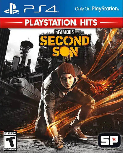 Infamous: Second Son [PlayStation Hits] – PlayStation 4 (PS4) video game cover image, open-world superhero action-adventure title for PS4