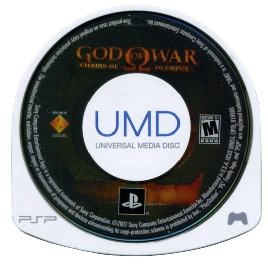 God of War Chains of Olympus UMD cover art for PlayStation Portable (PSP) action video game.