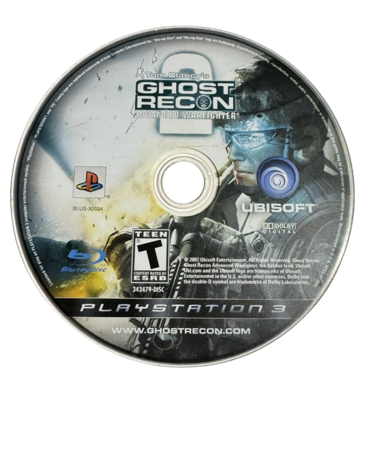 Tom Clancy's Ghost Recon: Advanced Warfighter 2 disc for PlayStation 3 (PS3) video game