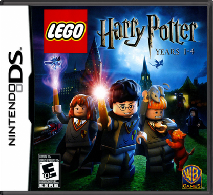 LEGO Harry Potter Years 1-4 retro Nintendo DS video game LEGO Harry Potter fantasy adventure puzzle solving magic spells wizard school cooperative gameplay handheld console title Nintendo DS release cover art