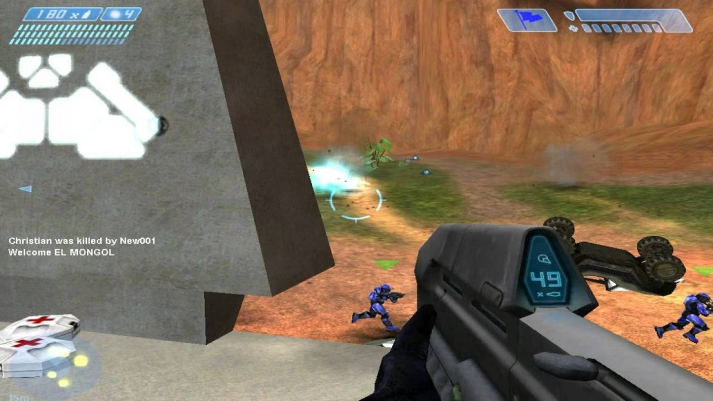 Halo: Combat Evolved [Game of the Year Edition] for Xbox (XBOX) featuring the iconic sci fi first person shooter with an epic campaign as Master Chief plus enhanced content in the GOTY release; battle the Covenant and Flood across varied missions with classic Xbox action and replayable multiplayer fun gameplay screenshot