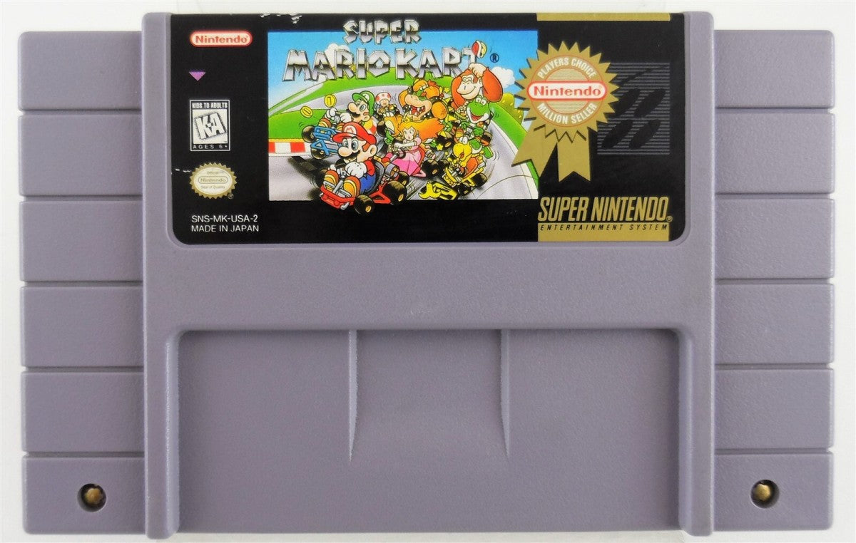 Super Mario Kart Players Choice cartridge for Super Nintendo Entertainment System SNES retro video game