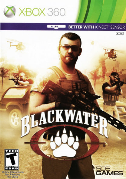 Blackwater Xbox 360 for action adventure video game fans featuring interactive first person gameplay motion controlled combat exploration missions gunfights tactical action cinematic environments and immersive Western themed adventure collectible gaming appeal front