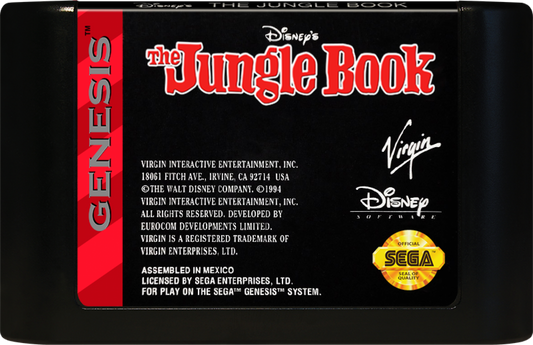 Disney's The Jungle Book cartridge for Sega Genesis (GEN) video game