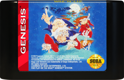 Wiz n Liz Sega Genesis retro video game platformer cartridge (1993)