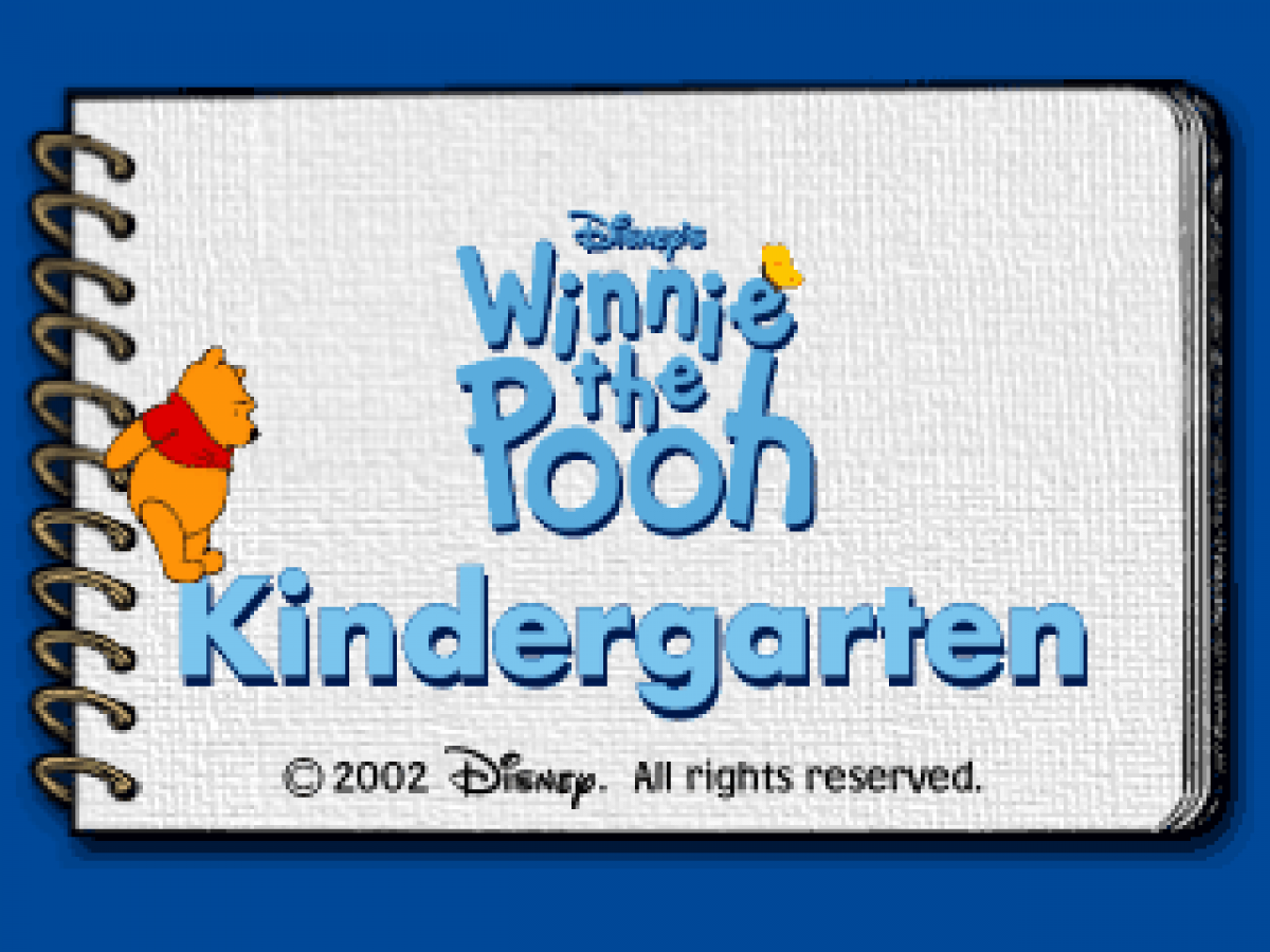 Disney's Winnie the Pooh Kindergarden – PlayStation 1 (PS1) start screen for retro video game