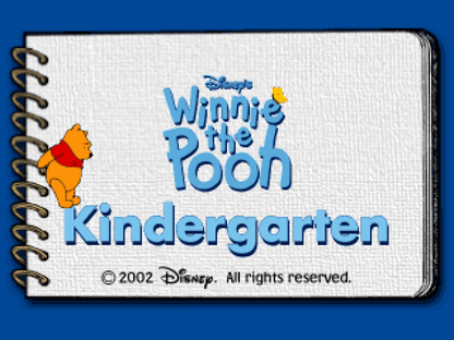 Disney's Winnie the Pooh Kindergarden – PlayStation 1 (PS1) start screen for retro video game
