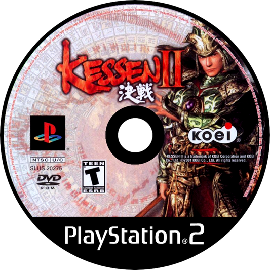 Kessen 2 PS2 Sony PlayStation 2 real time tactics strategy game ancient China Three Kingdoms historical battles Koei large scale army combat cinematic war strategy gameplay retro gaming PlayStation 2 software video game title disc