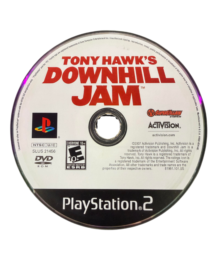 Tony Hawk's Downhill Jam for PlayStation 2 skateboarding racing game fast paced downhill courses trick combos arcade style multiplayer modes disc