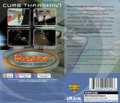 Razor Freestyle Scooter PS1 PlayStation 1 extreme sports scooter riding game trick based arcade gameplay retro video game back of case