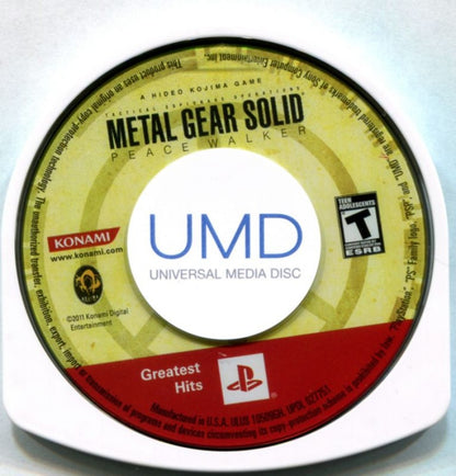 Metal Gear Solid Peace Walker Greatest Hits disc for PlayStation Portable PSP video game