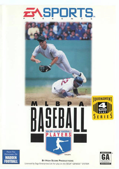 MLBPA Baseball cover art for Sega Genesis GEN video game