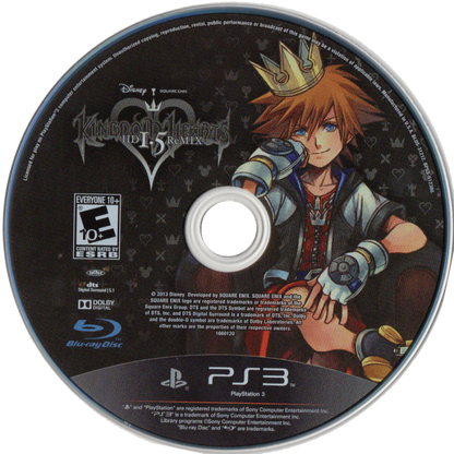 Kingdom Hearts HD 1 point 5 Remix disc for PlayStation 3 PS3 video game