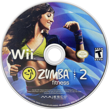 Zumba Fitness 2 video game featuring dance workout gameplay energetic Zumba routines fitness tracking multiplayer support and interactive exercise fun for console players disc
