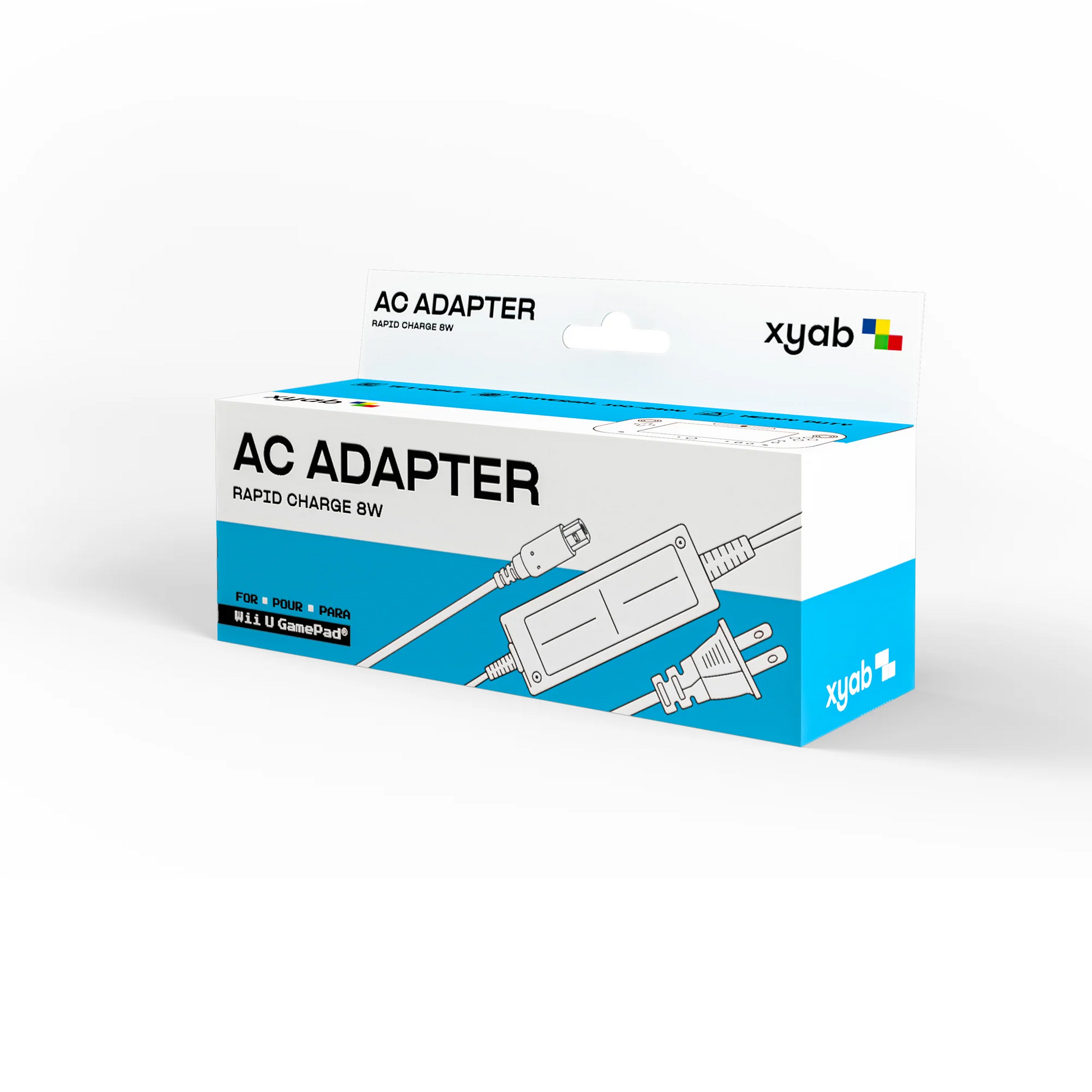 Wii U GamePad AC Adapter inspired design featuring Nintendo handheld controller charging accessory aesthetic reliable power supply replacement hardware convenient charging connection essential gaming setup compatible Wii U GamePad presentation box 