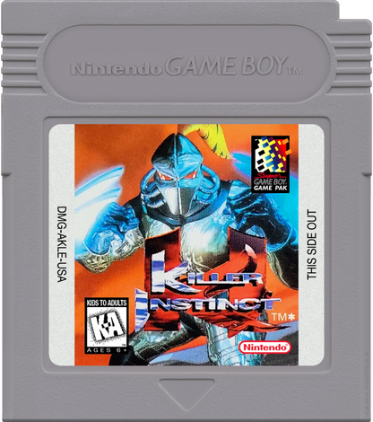 Killer Instinct cartridge art for Game Boy (GB) video game